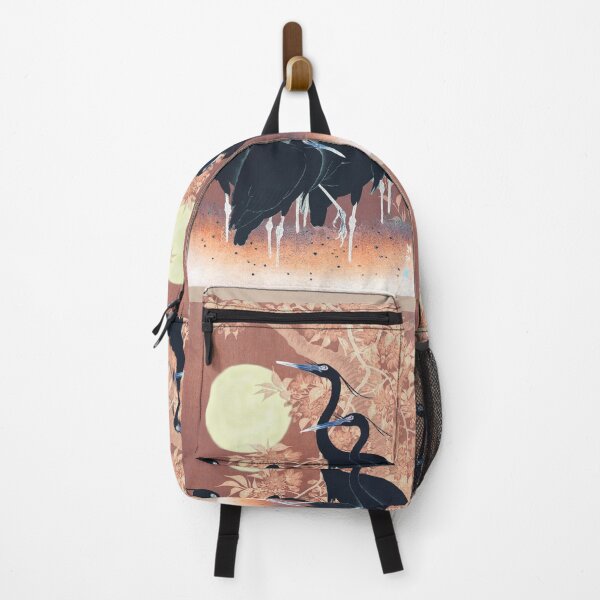 Item preview, Five Black Japanese Vintage Egrets In Full Moon Light designed and sold by TrulyEpoque.