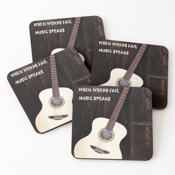 Item preview, Guitar, when words fail, music speaks designed and sold by Sanaa95-21BK.