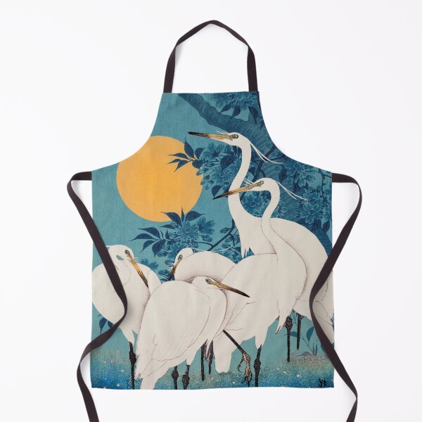 Item preview, Vintage Japanese Egret Small White Heron In Bright Moonlight designed and sold by TrulyEpoque.