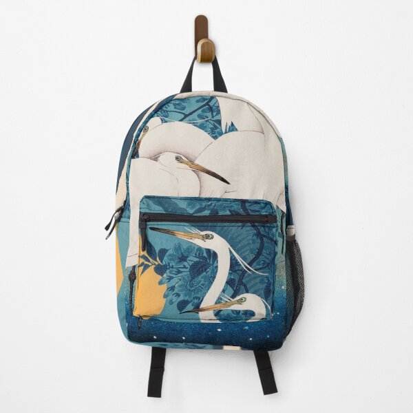 Item preview, Vintage Japanese Egret Small White Heron In Bright Moonlight designed and sold by TrulyEpoque.