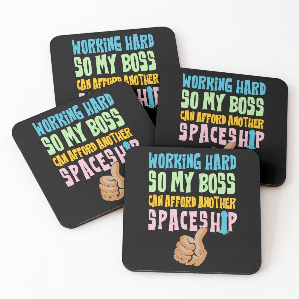 Item preview, Working hard so my boss can afford another spaceship - thumbs up with rocket designed and sold by Signs for Dark Times.