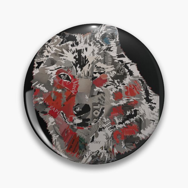 Item preview, Leader Of the Pack Abstract Paper Vintage Collage Art Wolf Head- Abstract Wolf head designed and sold by MAEffects.