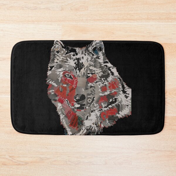 Item preview, Leader Of the Pack Abstract Paper Vintage Collage Art Wolf Head- Abstract Wolf head designed and sold by MAEffects.