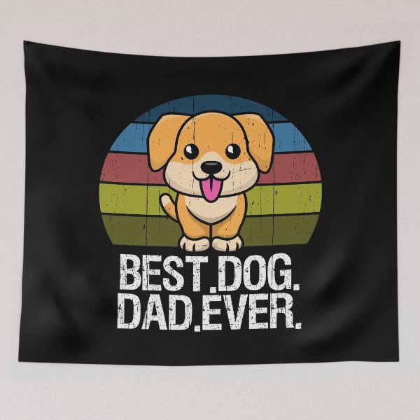 Item preview, Best.Dog.Dad.Ever. distressed vintage sunset designed and sold by Happy Puppy Print On Demand.