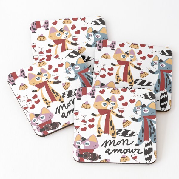 Item preview, Genet-cats in love Valentines pattern designed and sold by belettelepink.