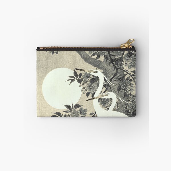 Item preview, Vintage Japanese Sepia Tone five Egrets, Small White Herons In Bright Moonlight designed and sold by TrulyEpoque.