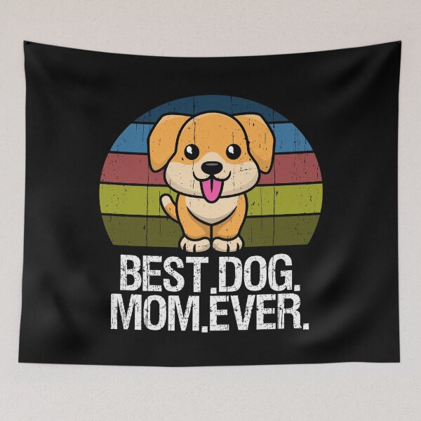 Item preview, Best.Dog.Mom.Ever. distressed vintage sunset designed and sold by Happy Puppy Print On Demand.