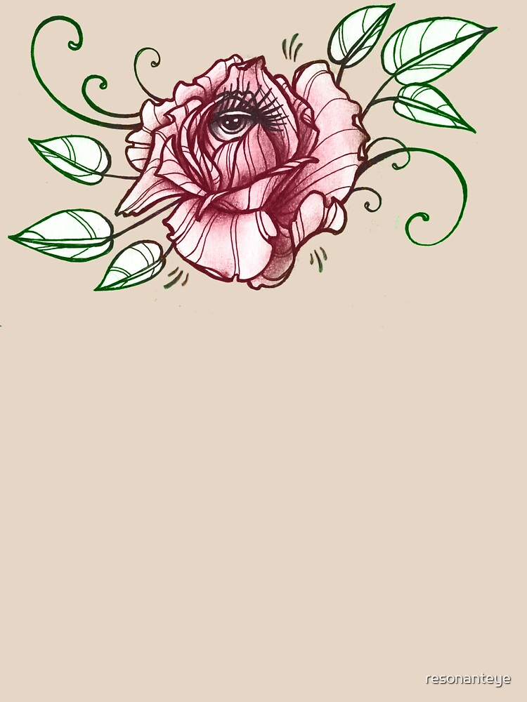 all seeing rose, eye in flower tattoo shirt by resonanteye