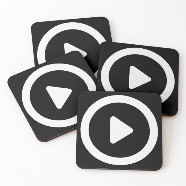 Item preview, Play Button 001 White on Black designed and sold by Rupert Russell.