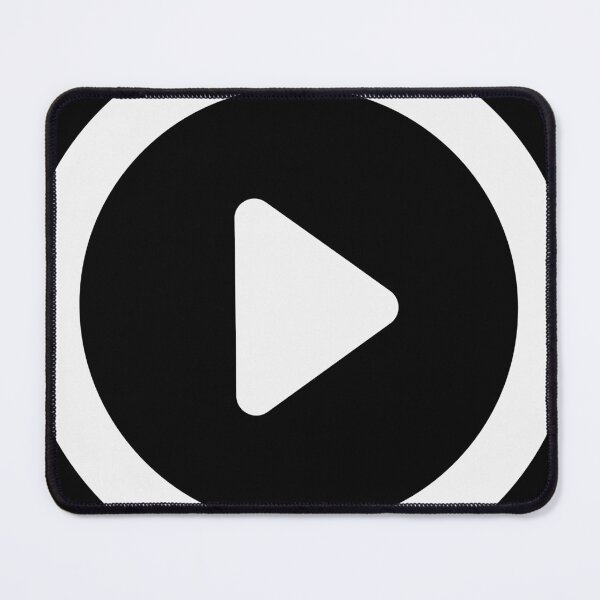 Item preview, Play Button 001 White on Black designed and sold by Rupert Russell.