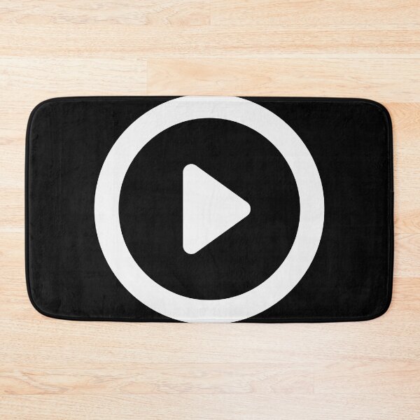 Item preview, Play Button 001 White on Black designed and sold by Rupert Russell.