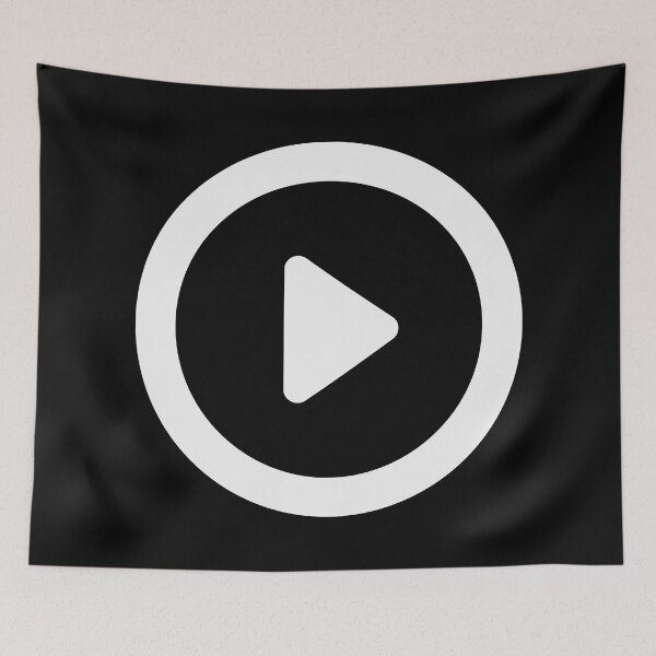 Item preview, Play Button 001 White on Black designed and sold by Rupert Russell.
