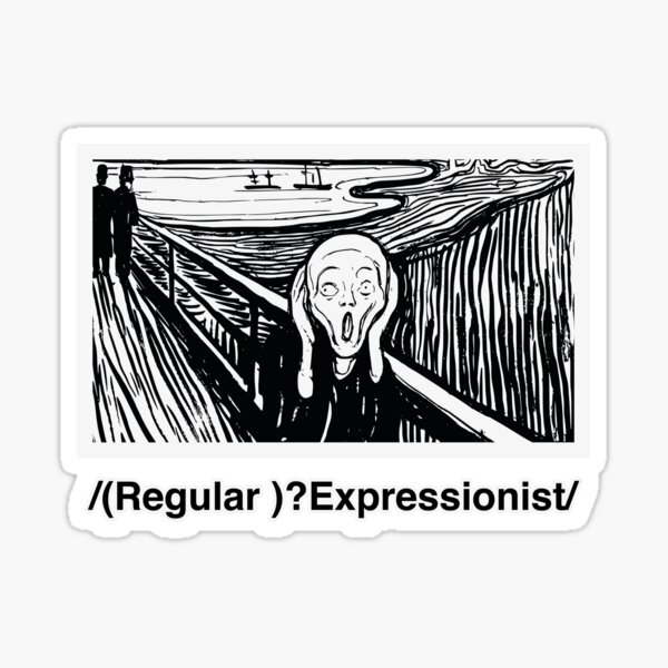 Vista previa del artículo con la obra «Expresionista regular - Humor sobre programación», diseñado y vendido por code-x-tees.