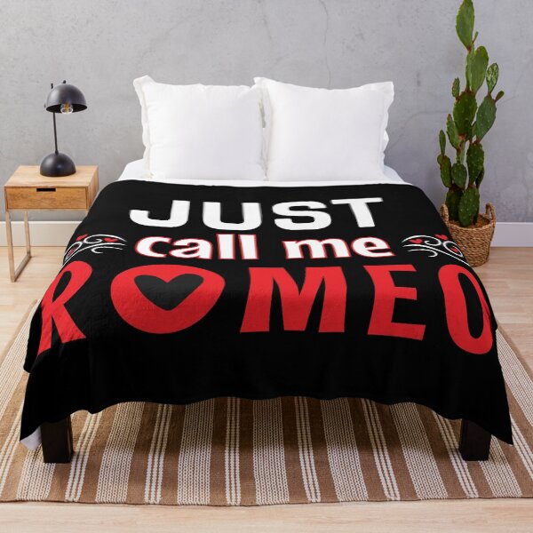 Item preview, Just Call Me Romeo, happy Valentines Day , Black designed and sold by MOONINSPIRATION.