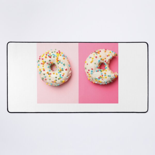 Item preview, Two Tasty Donuts On Two Tone Background. Sugar And Half Aesthetic Novelty Design. Inspirational Scenery Art designed and sold by Silver Medal.