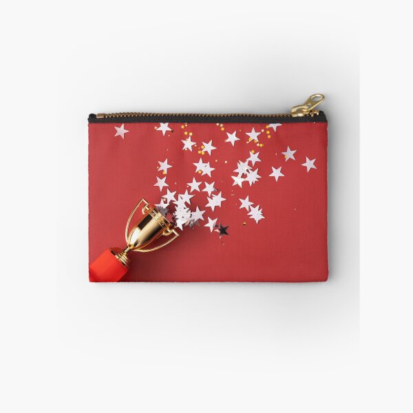 Item preview, Stars Fly Out Of The Gold-Colored Victory Cup On Red Background. Competition And Champion Aesthetic Novelty Design designed and sold by Silver Medal.