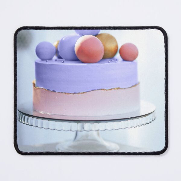 Item preview, Two-Tier Cake Is Two-Tone, The Bottom Of The Cake Is Purple. Cake And Horizontal Aesthetic Novelty Design designed and sold by Silver Medal.