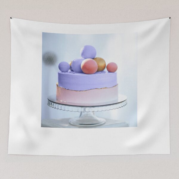 Item preview, Two-Tier Cake Is Two-Tone, The Bottom Of The Cake Is Purple. Cake And Horizontal Aesthetic Novelty Design designed and sold by Silver Medal.