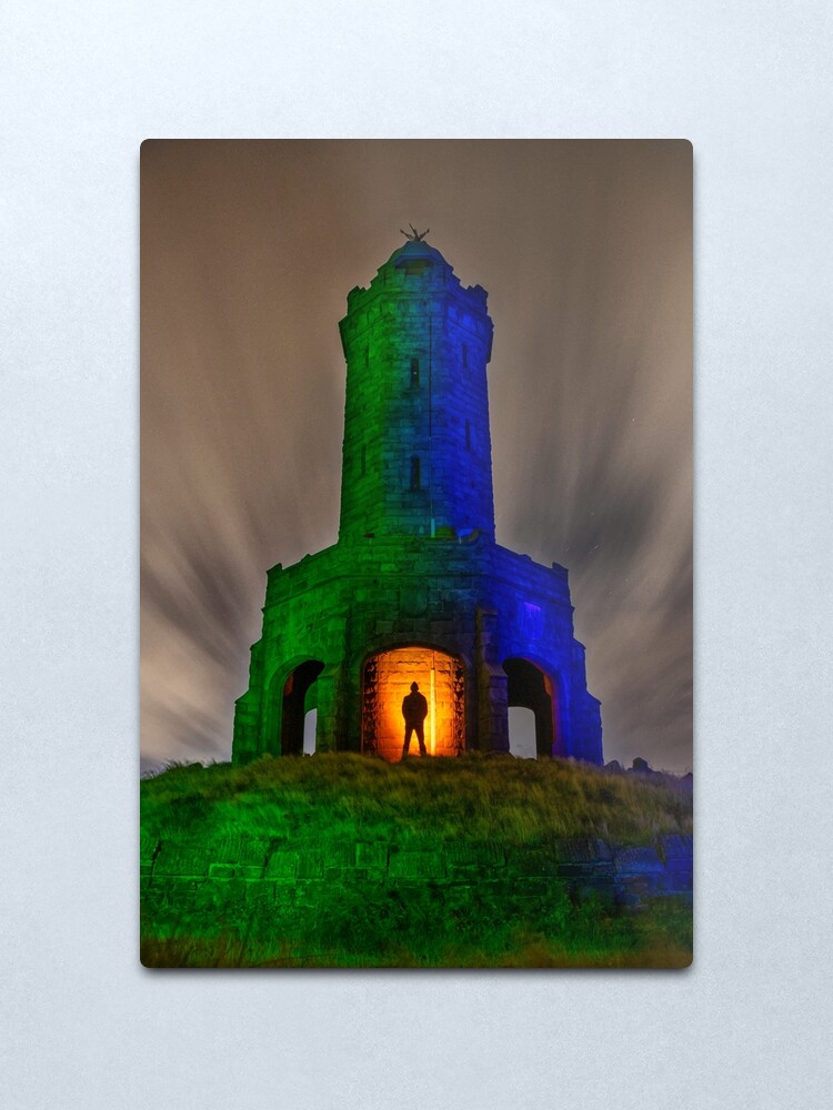 Alternate view of Darwen/Jubilee Tower, Lancashire - Light Painted Metal Print