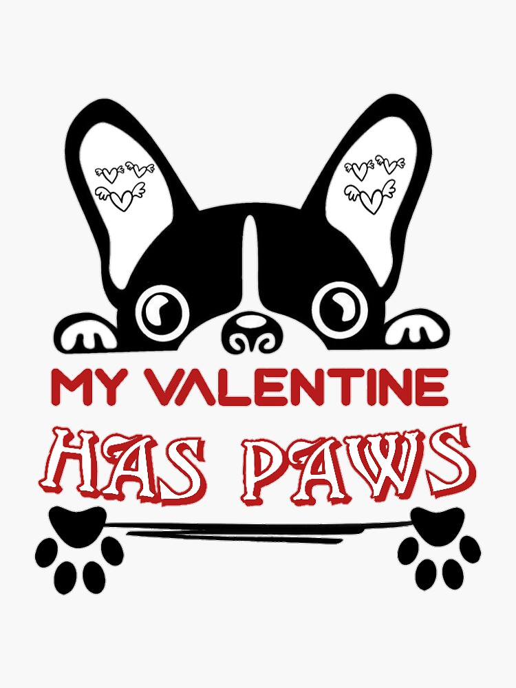 "My Valentine has Paws , Dog Valentines , Funny Cat Valentines Day