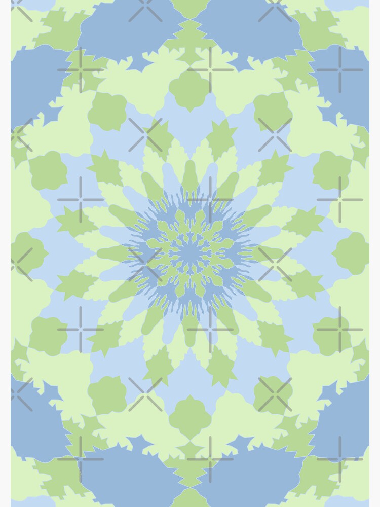 Vecnan Mandala 6, Pastel Kiwi Green and Blue Vecnan Mandala by VecnaWard