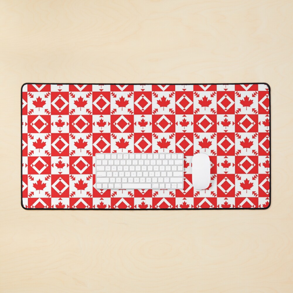 Canadian Maple Leaf Textile 2 - Canadian Art Mouse Pad