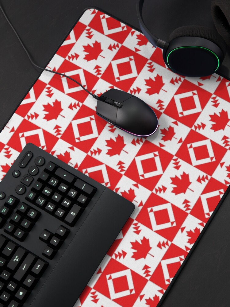 Alternate view of Canadian Maple Leaf Textile 2 - Canadian Art Mouse Pad