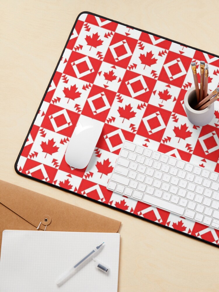 Alternate view of Canadian Maple Leaf Textile 2 - Canadian Art Mouse Pad