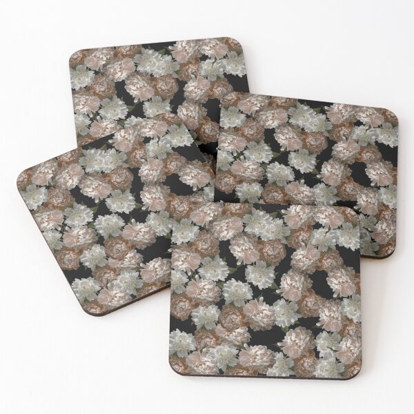 Item preview, Vintage Blush Pink Peonies on Black designed and sold by Brooke T Ryan Photographic Art.