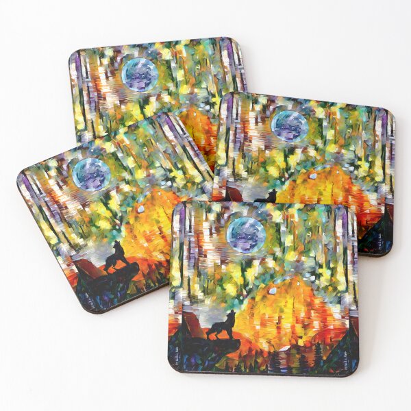 Item preview, AI Generated Style Transfer Art, Wolf and Fire Mountain designed and sold by ACC .