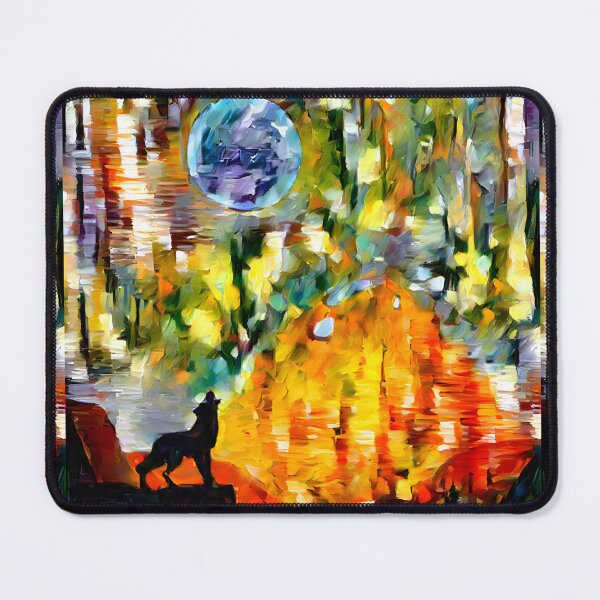 Item preview, AI Generated Style Transfer Art, Wolf and Fire Mountain designed and sold by ACC .