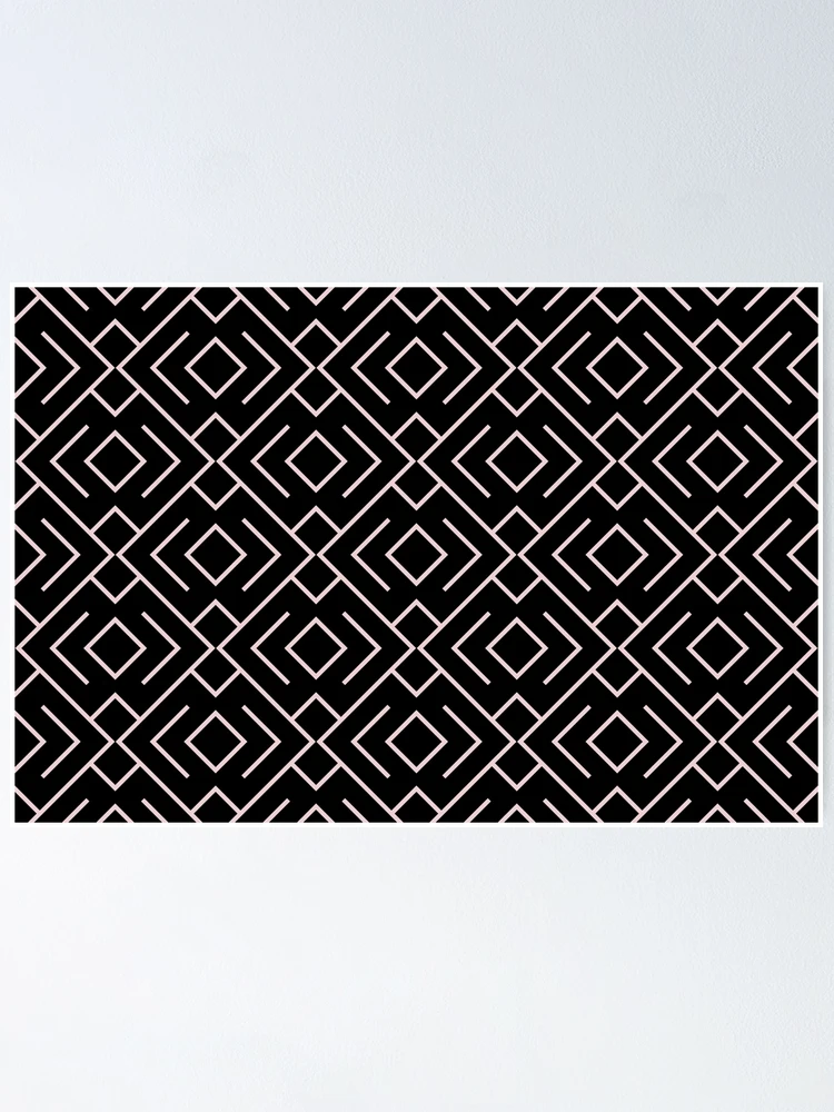 Thumbnail 1 von 3, Poster, Black and Pink Geometric Shape Mosaic Pattern 4 Pairs DE 2022 Popular Color Short and Sweet DE6023 designt und verkauft von ColorOfTheYears.