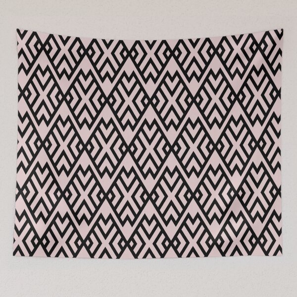 Item preview, Black and Pink Diamond Shape Tile Pattern Pairs DE 2022 Popular Color Short and Sweet DE6023 designed and sold by ColorOfTheYears.