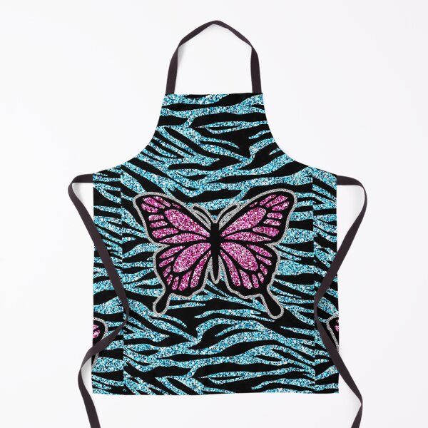 Item preview, Y2k early 2000s aqua blue glitter zebra print butterfly designed and sold by rhinestonerodeo.