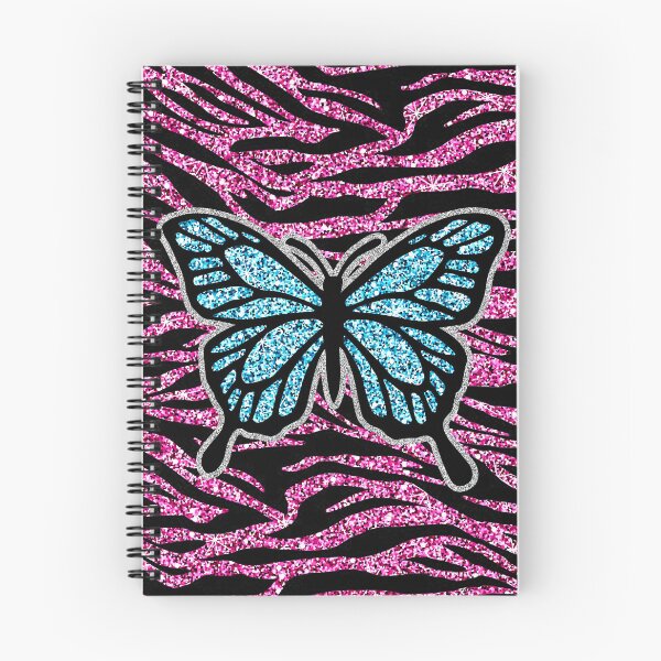 Item preview, y2k early 2000s hot pink glitter zebra print butterfly  designed and sold by rhinestonerodeo.