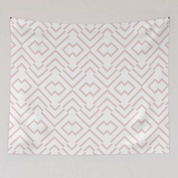 Artikelvorschau, Pink and White Abstract Art Deco Shape Pattern Pairs DE 2022 Popular Color Short and Sweet DE6023 entworfen und verkauft von ColorOfTheYears.
