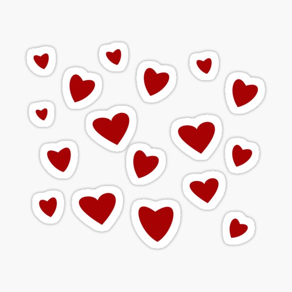 Red Hearts Sticker