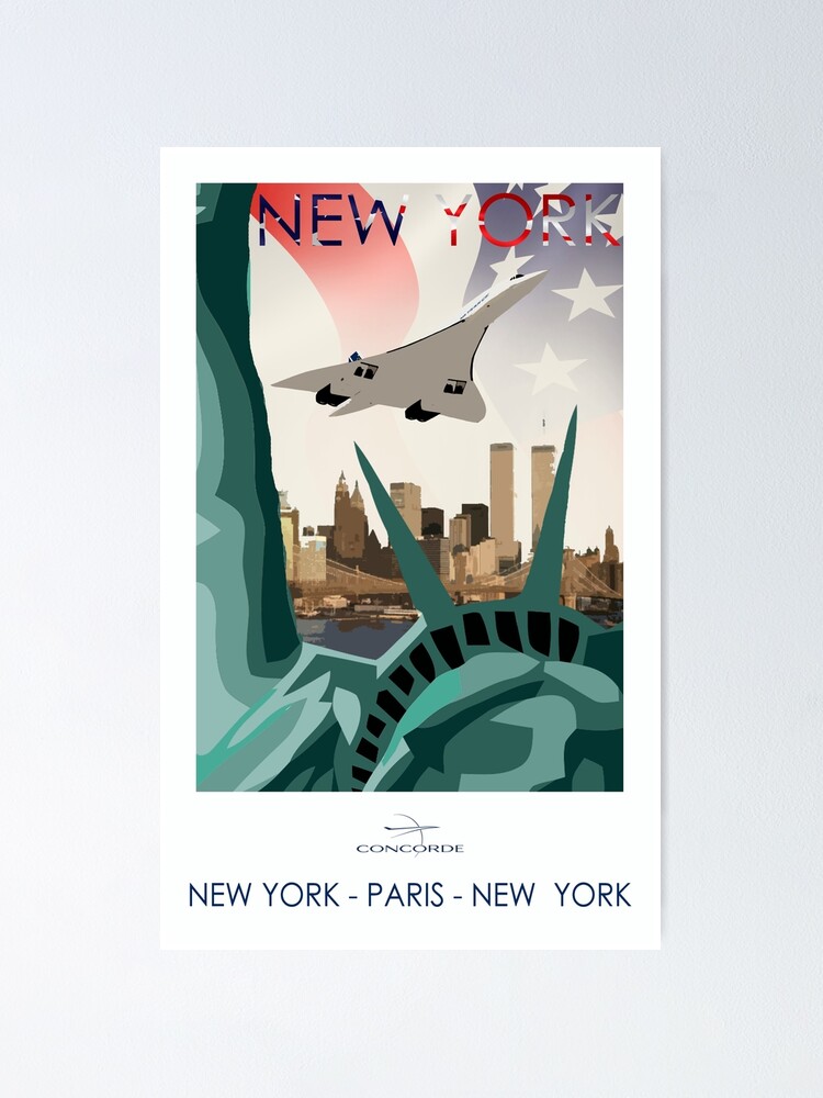 Poster « Concorde New York Paris », par Speedbirddesign Redbubble