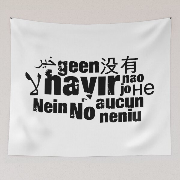 Item preview, The word "no" in different languages - black designed and sold by pASob-dESIGN.