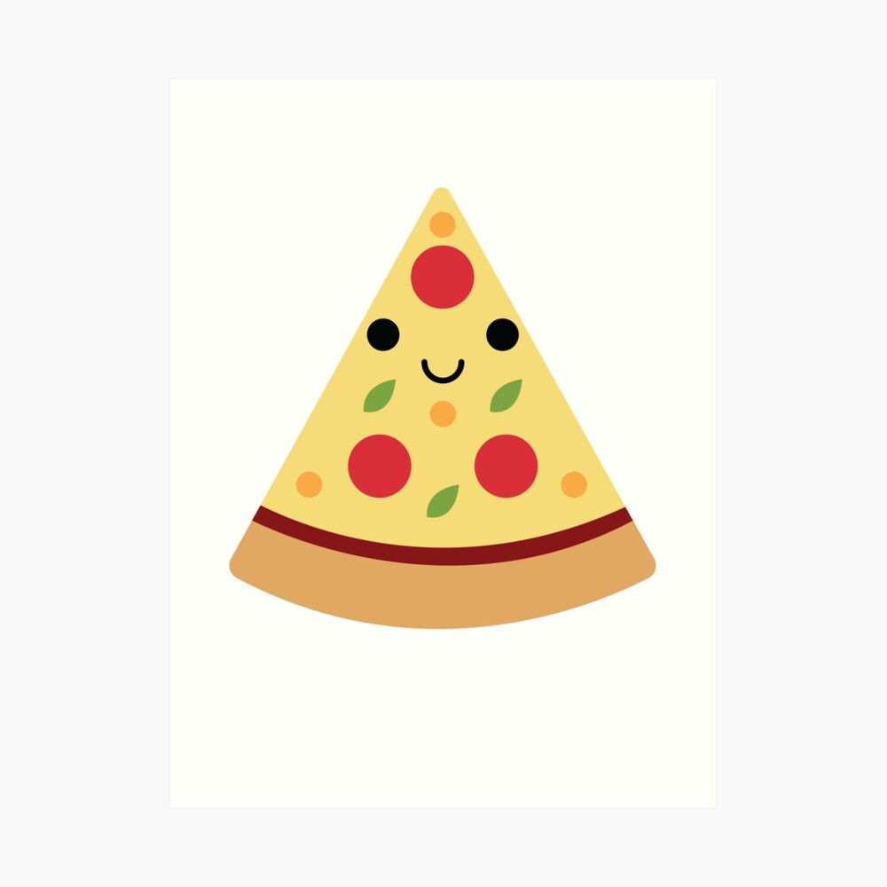 "Pizza Emoji Happy Smiling Face" Art Print by teeandmee Redbubble