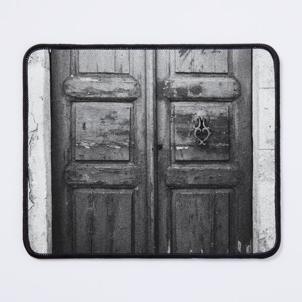 Item preview, Photo of an old wooden door on the island of Crete, Greece in black and white designed and sold by Diana van Neck.