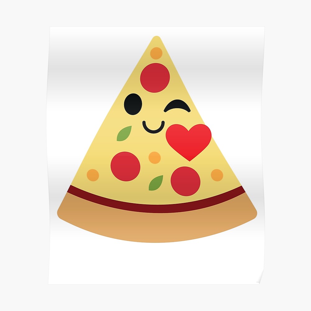 Póster «Pizza Emoji Flirt y Blow Kiss» de teeandmee Redbubble