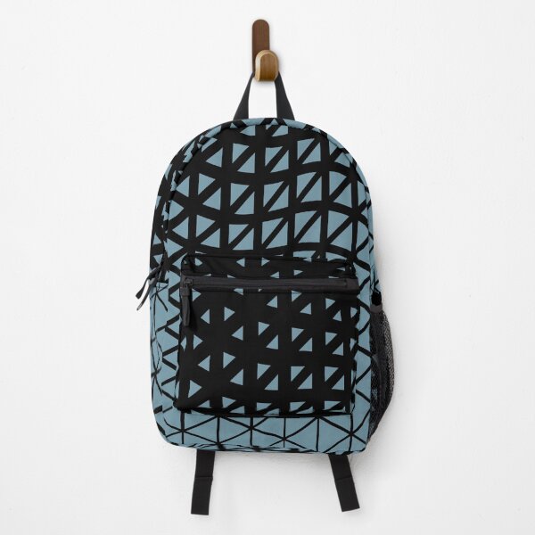 Item preview, Black and Blue Triangle Gradient Wave Pattern Pairs DE 2022 Popular Color Smoky Blue DET570 designed and sold by ColorOfTheYears.