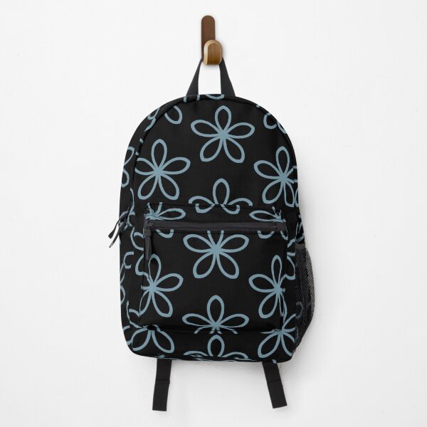 Item preview, Black and Blue Minimal Flower Pattern Pairs DE 2022 Popular Color Smoky Blue DET570 designed and sold by ColorOfTheYears.