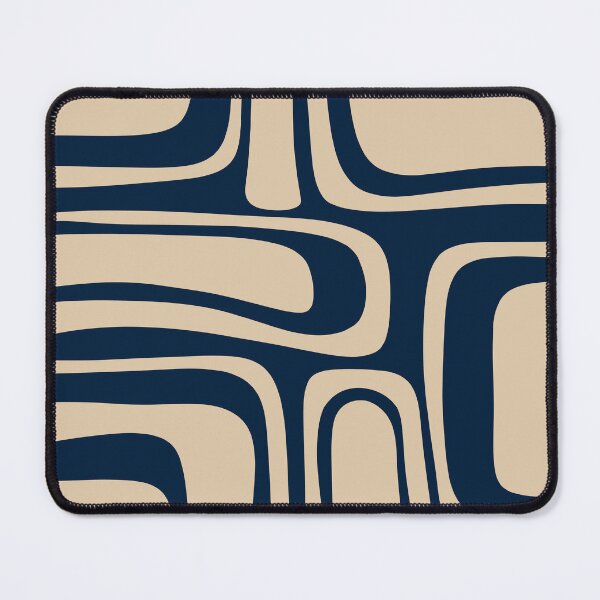 Item preview, Palm Springs Retro Midcentury Modern Abstract Pattern in Mid Mod Navy Blue and Beige designed and sold by kierkegaard.