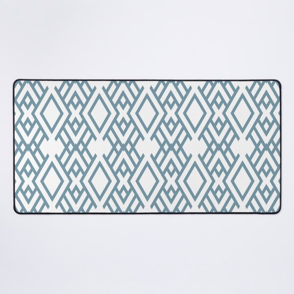 Item preview, Blue and White Geometric Stripe Art Deco Pattern Pairs DE 2022 Popular Color Smoky Blue DET570 designed and sold by ColorOfTheYears.