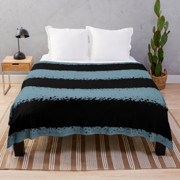 Aperçu de l'œuvre Black and Blue Horizontal Stripe Pattern Pairs DE 2022 Popular Color Smoky Blue DET570 créée et vendue par ColorOfTheYears.