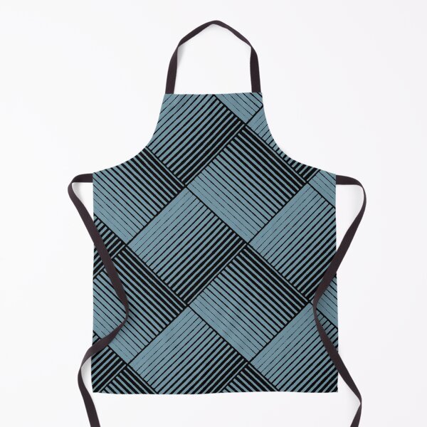 Item preview, Black and Blue Square Mosaic Stripe Pattern Pairs DE 2022 Popular Color Smoky Blue DET570 designed and sold by ColorOfTheYears.
