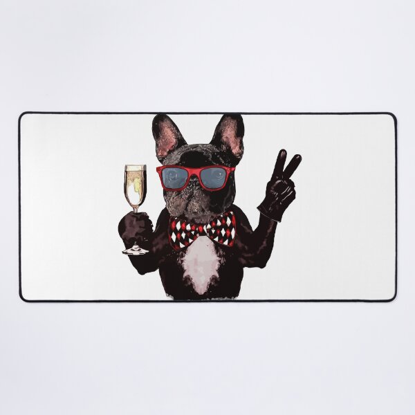 Item preview, French bulldog and wine cheers designed and sold by Collagedream.