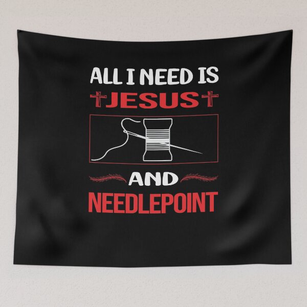 Item preview, Funny Jesus Needlepoint Canvas Work designed and sold by SunnyShop123.